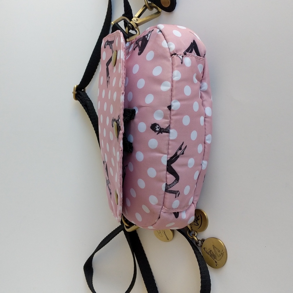 IZAK Pink Zazie Dots Flap Crossbody Bag, Coin Purse and Key Chain - Picture 7 of 15